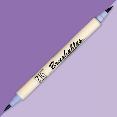 SCRIS DE MANA - Brush pen Kuretake ZIG Brushables, 2 culori in 1 - Lunar Lavender