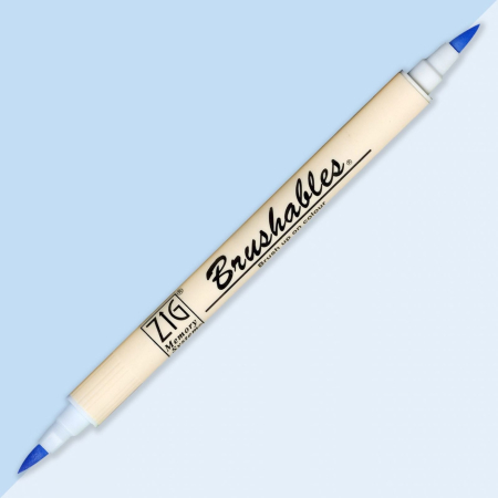 INSTRUMENTE DE SCRIS - Brush pen Kuretake ZIG Brushables, 2 culori in 1 - Powder Blue