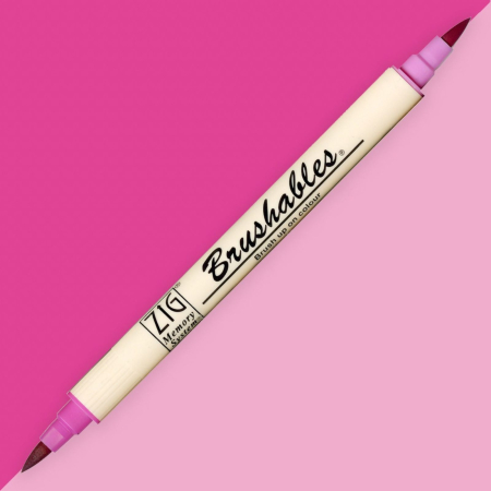 Brush pens - Brush pen Kuretake ZIG Brushables, 2 culori in 1 - Pure Pink