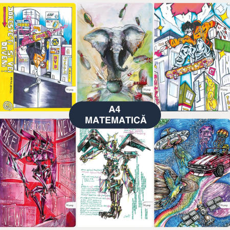Caiete scolare - Caiet A4 matematica, 48 file, grosime 80 g/mp, diverse modele