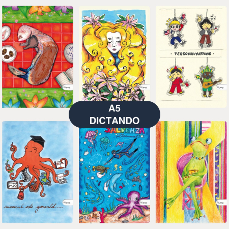 Caiete scolare - Caiet A5 dictando, 48 file, grosime 80 g/mp, diverse modele