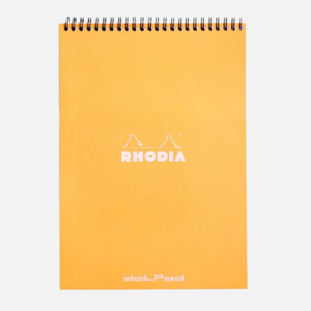 AGENDE SI PLANNERE - Caiet Rhodia Classic pentru birou, desen tehnic, notite, 80 file, A4, orange - diverse liniaturi