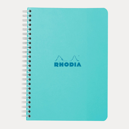 AGENDE SI PLANNERE - Caiet Rhodia Couleurs albastru deschis, Azur, A5 cu spirala, 60 file, hartie fina Clairefontaine 80 g/mp
