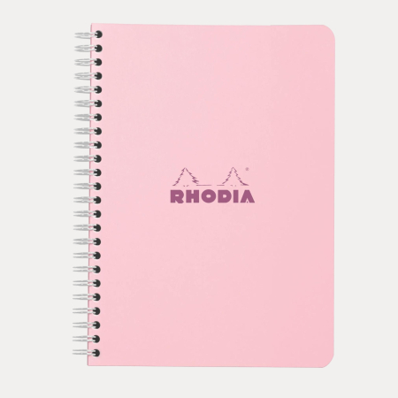 AGENDE SI PLANNERE - Caiet Rhodia Couleurs roz, Pink, A5 cu spirala, 60 file, hartie fina Clairefontaine 80 g/mp