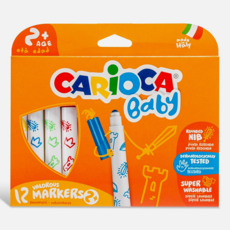 Carioci - Carioci lavabile copii 2+ ani, usor de curatat, ideale pentru desen si dezvoltare creativa, Carioca Baby