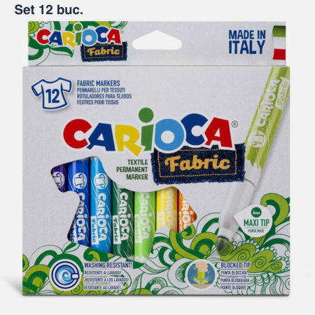 Carioci - Carioci textile permanente pentru personalizat haine, rezistente la spalare, Carioca Fabric