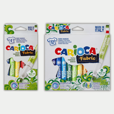 Carioci - Carioci textile permanente pentru personalizat haine, rezistente la spalare, Carioca Fabric