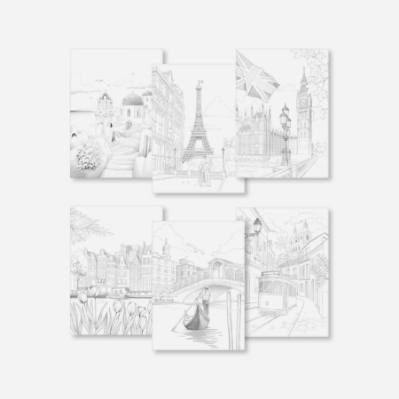 Carte de colorat orase turistice, multi-techniques, Clairefontaine, A4, 250g [1]