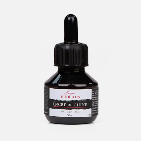 Jacques Herbin - Cerneala neagra caligrafie artistica, Encre de Chine, Jacques Herbin, 50 ml