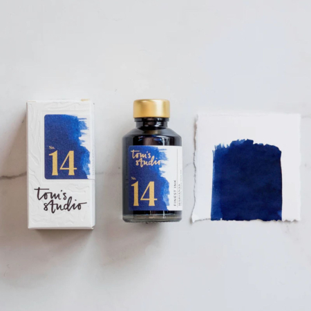 Cerneala calimara - Cerneala premium pentru stilou, albastru inchis, Marianas, 50ml -  Tom’s Studio