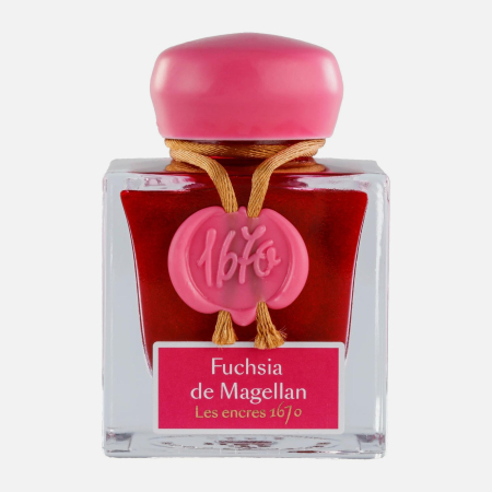 Cerneala calimara - Cerneala sidefata stilou, Jacques Herbin 1670 - Fuchsia de Magellan, 50 ml, Editie aniversara