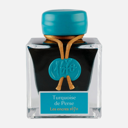 Cerneala calimara - Cerneala sidefata stilou, Jacques Herbin 1670 - Turquoise de Perse, 50 ml, Editie aniversara