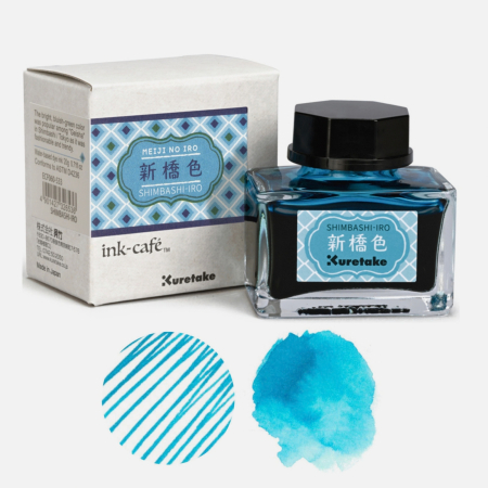 SCRIS DE MANA - Cerneala turcoaz pentru stilou Kuretake Ink-Café Meiji No Iro, Shimbashi, 20 g