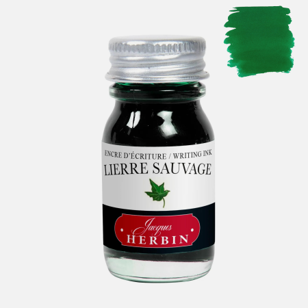 Cerneala calimara - Cerneala verde pentru stilou Jacques Herbin Lierre sauvage (Ivy green) 10 ml - La Perle des Encres
