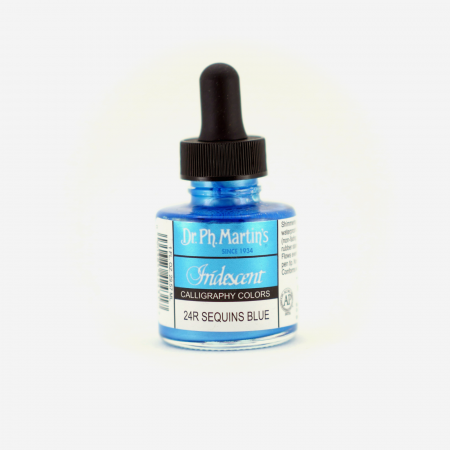 Dr. Ph. Martin's - Cerneala albastra caligrafie - Iridiscent Sequins Blue (24R)