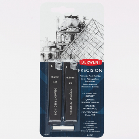 Creioane - Set 30 mine creion mecanic 0.5 mm, HB/2B - Derwent