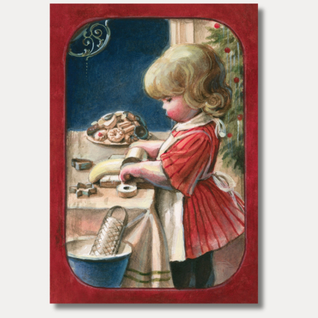 ETICHETE CADOU - Eticheta de cadou cu plic Bomo Art, model Baking Girl, hartie 350 g/mp, 52 x 75 mm