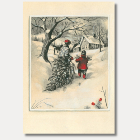ETICHETE CADOU - Eticheta de cadou cu plic Bomo Art, model Christmas Preparation, hartie 350 g/mp, 52 x 75 mm