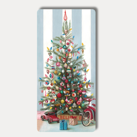 FELICITARI - Felicitare cu plic ivoire DL, Bomo Art, model Vintage Christmas Tree, hartie 350 g/mp, 100 x 210 mm