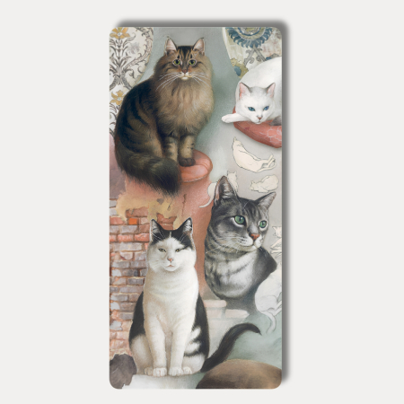 FELICITARI - Felicitare cu plic ivoire DL, Bomo Art, model The Nine Lives of Cats, hartie 350 g/mp, 100 x 210 mm