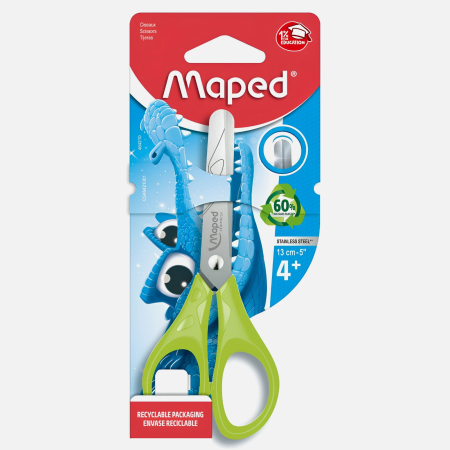 ASCUTITOARE, RADIERE SI ACCESORII - Foarfeca scolara Maped Essentials Pulse 13 cm, pentru copii +4 ani, varfuri rotunjite