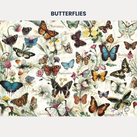 HARTIE DE AMBALAT - Hartie de ambalat cadouri Bomo Art, model Butterflies, 70x100cm, 90g/mp