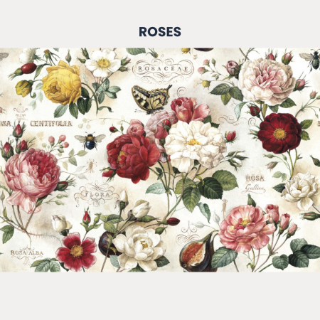 HARTIE DE AMBALAT - Hartie de ambalat cadouri Bomo Art, model Roses, 70x100cm, 90g/mp