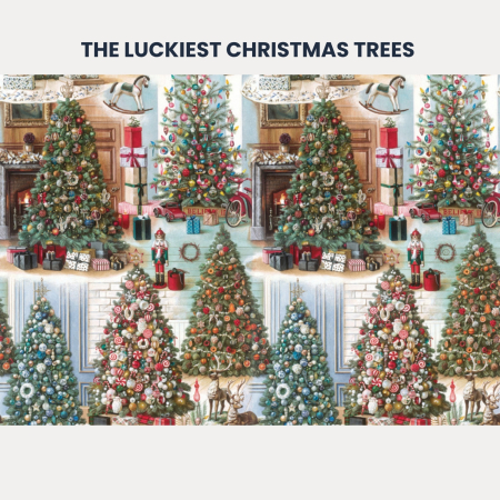 HARTIE DE AMBALAT - Hartie de ambalat cadouri Bomo Art, model The Luckiest Christmas Trees, 70x100cm, 90g/mp
