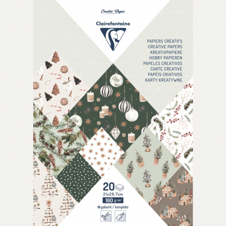 Hartie origami - Hartie decorativa – Craciun, A4, 160g, 20 foi