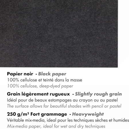 Hartie neagra texturata - Paint On Mix Media À grain 250g [2]