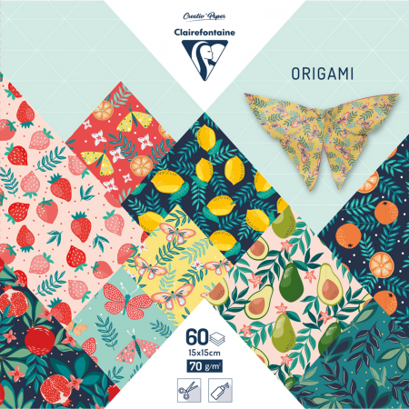 Hartie origami - Hartie origami – Fructe, 15x15 cm, 70g, 60 foi