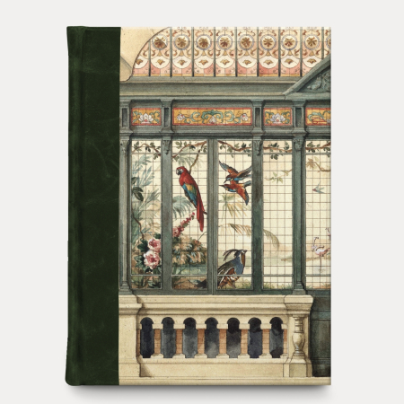 Bomo Art - Jurnal Bomo legat manual, model Birdhouse, cotor din piele, hartie ivory 90g/mp