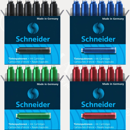 Patroane - rezerve - Patroane cerneala Schneider pentru stilou, standard international, 6 buc/cutie, diverse culori