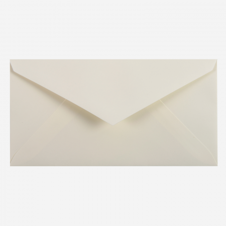 Papetarie - Plic DL Clairefontaine, hartie din bumbac Velin pur Cotton, alb cremos, 125g, 110 x 220 mm