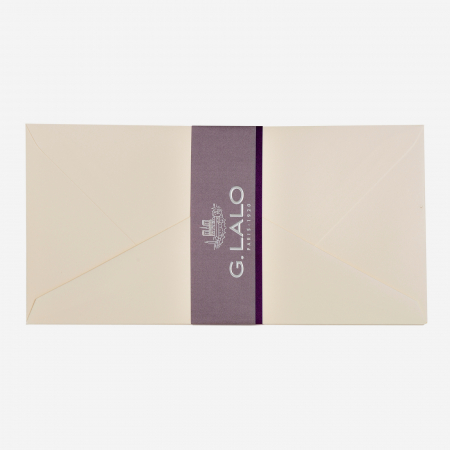 Plic DL Clairefontaine, hartie din bumbac Velin pur Cotton, alb cremos, 125g, 110 x 220 mm [2]