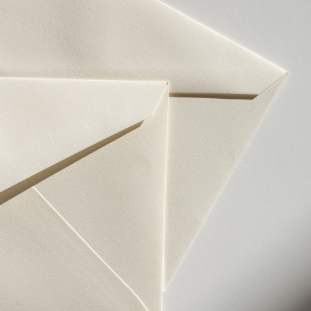 Plic DL Clairefontaine, hartie din bumbac Velin pur Cotton, alb cremos, 125g, 110 x 220 mm [1]