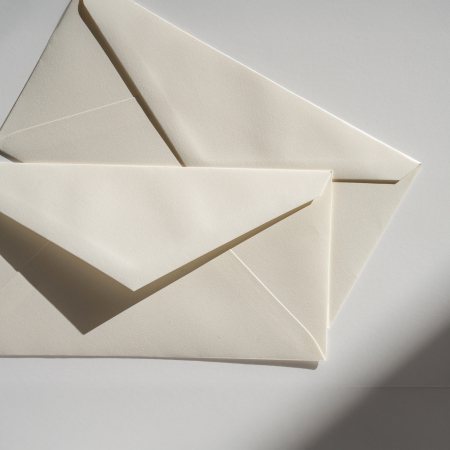 Plic DL Clairefontaine, hartie din bumbac Velin pur Cotton, alb cremos, 125g, 110 x 220 mm