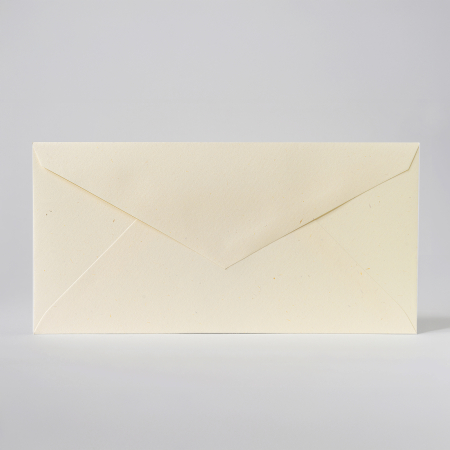 Plicuri - Plic DL Clairefontaine, hartie naturala din paie de fan Paille, alb cremos cu insertii vegetale, 120g, 110 x 220 mm