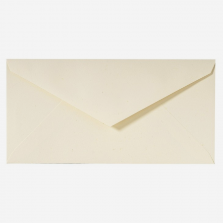 Papetarie - Plic DL Clairefontaine, hartie naturala din paie de fan Paille, alb cremos cu insertii vegetale, 120g, 110 x 220 mm