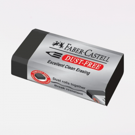 Ascutitoare, Radiere si accesorii - Radiera creion, dust free, negru  - Faber Castell