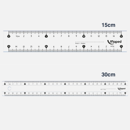 ASCUTITOARE, RADIERE SI ACCESORII - Rigla Maped Classic cu dubla gradatie, rigla scolara transparenta