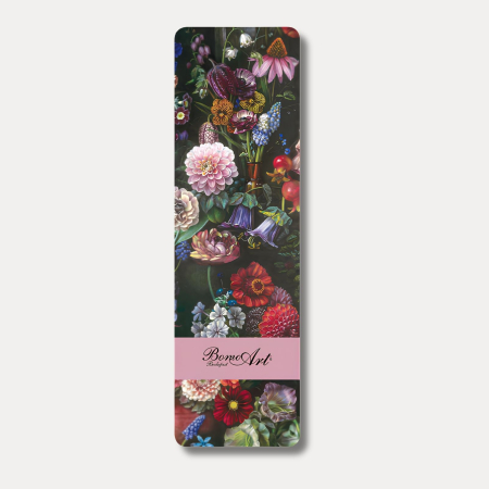 SEMNE DE CARTE - Semn de carte Bomo Art, model Still Life with Dahlias, hartie 350 g/mp, 6 x 20 cm