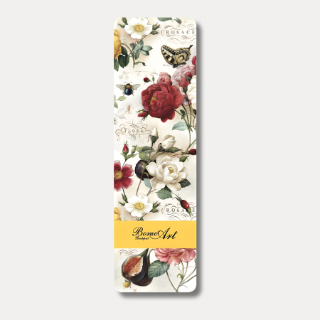 SEMNE DE CARTE - Semn de carte Bomo Art, model Roses, hartie 350 g/mp, 6 x 20 cm