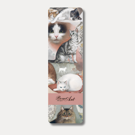 SEMNE DE CARTE - Semn de carte Bomo Art, model The Nine Lives of Cats, hartie 350 g/mp, 6 x 20 cm