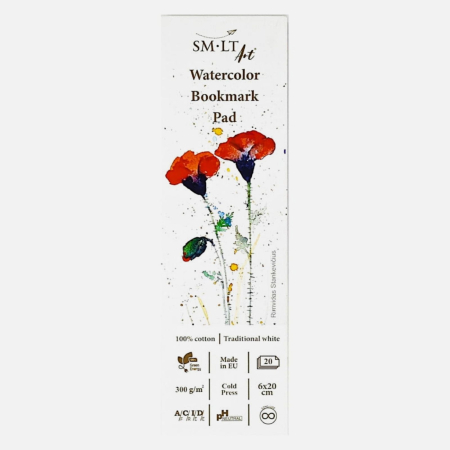 Blocuri de hartie - Semne de carte, gata de realizat 100% Bumbac, 300g/mp, cold press, 20 File, 6x20 cm - SMLT
