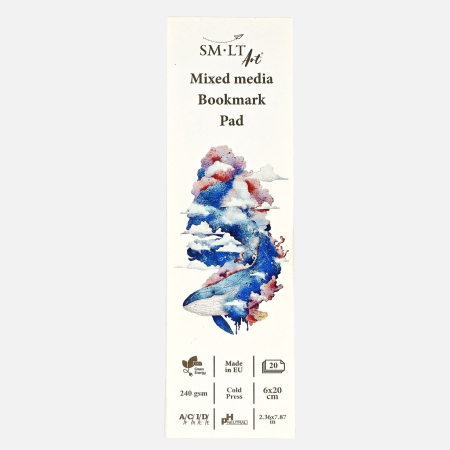 HARTIE SI PLICURI - Semne de carte, gata de realizat, 240g/mp, cold press, 20 File, 6x20 cm - SMLT