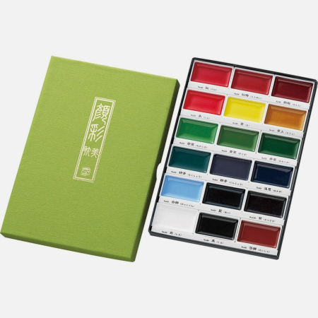 Zig - Kuretake - Set 18 acuarele japoneze Kuretake Gansai Tambi, ilustratie, caligrafie