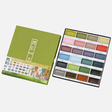 Zig - Kuretake - Set 24 acuarele japoneze Kuretake Gansai Tambi, ilustratie, caligrafie - set 2