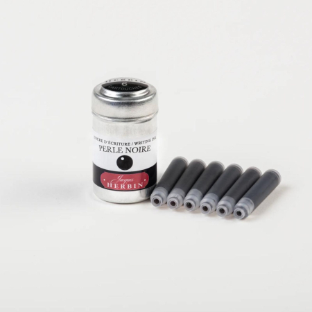 Patroane - rezerve - Set 6 rezerve cerneala neagra pentru stilou, Perle Noire - La Perle des Encres, Jacques Herbin
