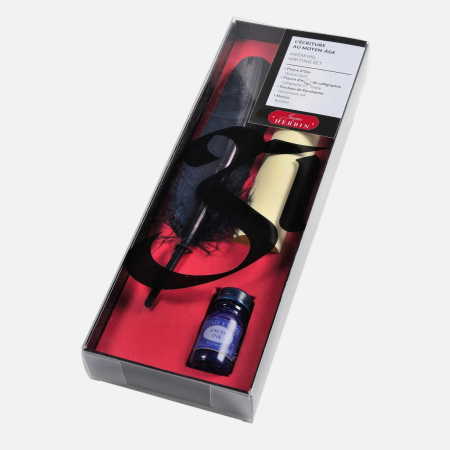 Seturi si manuale caligrafie - Set caligrafie cu pana de scris, Medieval writing set -  Jacques Herbin